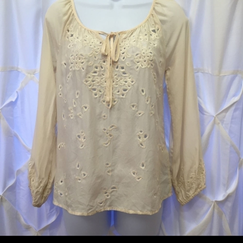 Lucky‎ Brand Silk Peasant Blouse